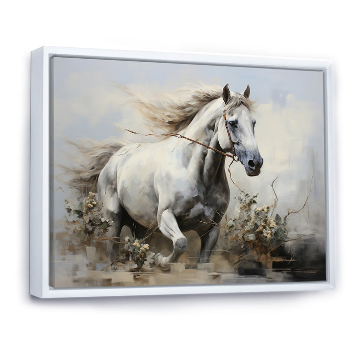 Minimalist Horse Stride - Horse Canvas Wall Art