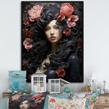 Gorgeous Floral Hair Woman Portrait - Horse Wall Art Prints