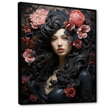 Gorgeous Floral Hair Woman Portrait - Horse Wall Art Prints