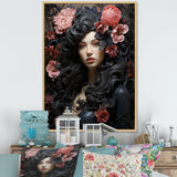 Gorgeous Floral Hair Woman Portrait - Horse Wall Art Prints