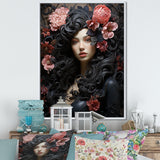 Gorgeous Floral Hair Woman Portrait - Horse Wall Art Prints