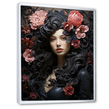 Gorgeous Floral Hair Woman Portrait - Horse Wall Art Prints