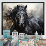 Black Stallion In Motion - Horse Wall Art Prints