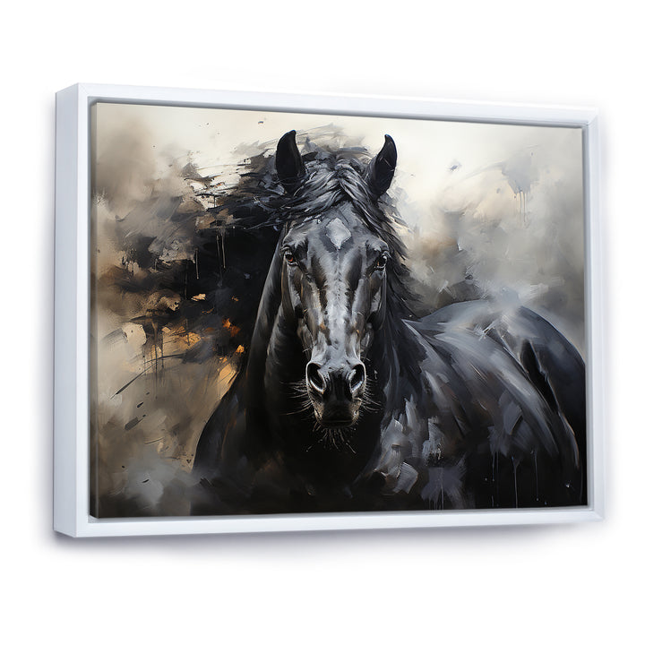 Black Stallion In Motion - Horse Wall Art Prints