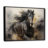 Black Stallion In Motion I - Animals Canvas Wall Art