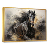 Black Stallion In Motion I - Animals Canvas Wall Art