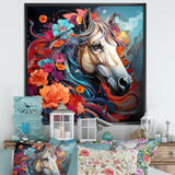 Popart Horse Portrait - Horse Large Canvas Wall Art