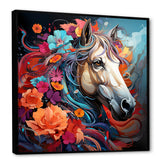 Popart Horse Portrait - Horse Large Canvas Wall Art