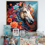 Popart Horse Portrait - Horse Large Canvas Wall Art
