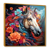Popart Horse Portrait - Horse Large Canvas Wall Art