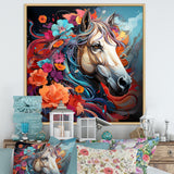 Popart Horse Portrait - Horse Large Canvas Wall Art