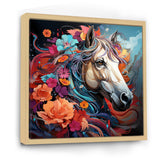 Popart Horse Portrait - Horse Large Canvas Wall Art
