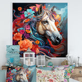 Popart Horse Portrait - Horse Large Canvas Wall Art