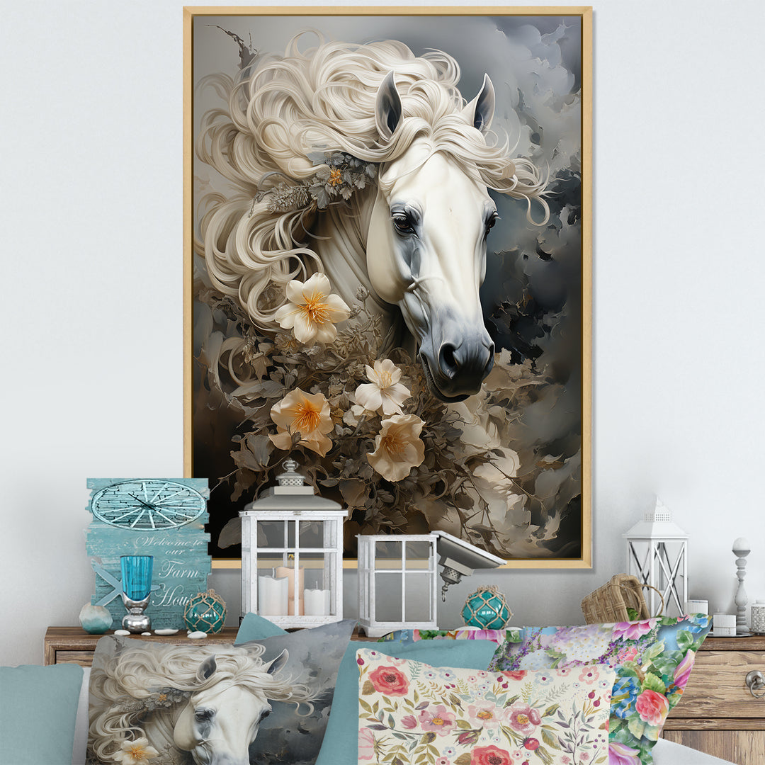 Blooming Surreal Equine Portrait - Horse Wall Art Prints