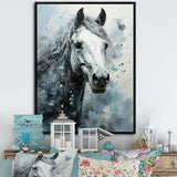 Surrealism Inspired Painting Showcasing A Horse - Gray Horse Wall Art