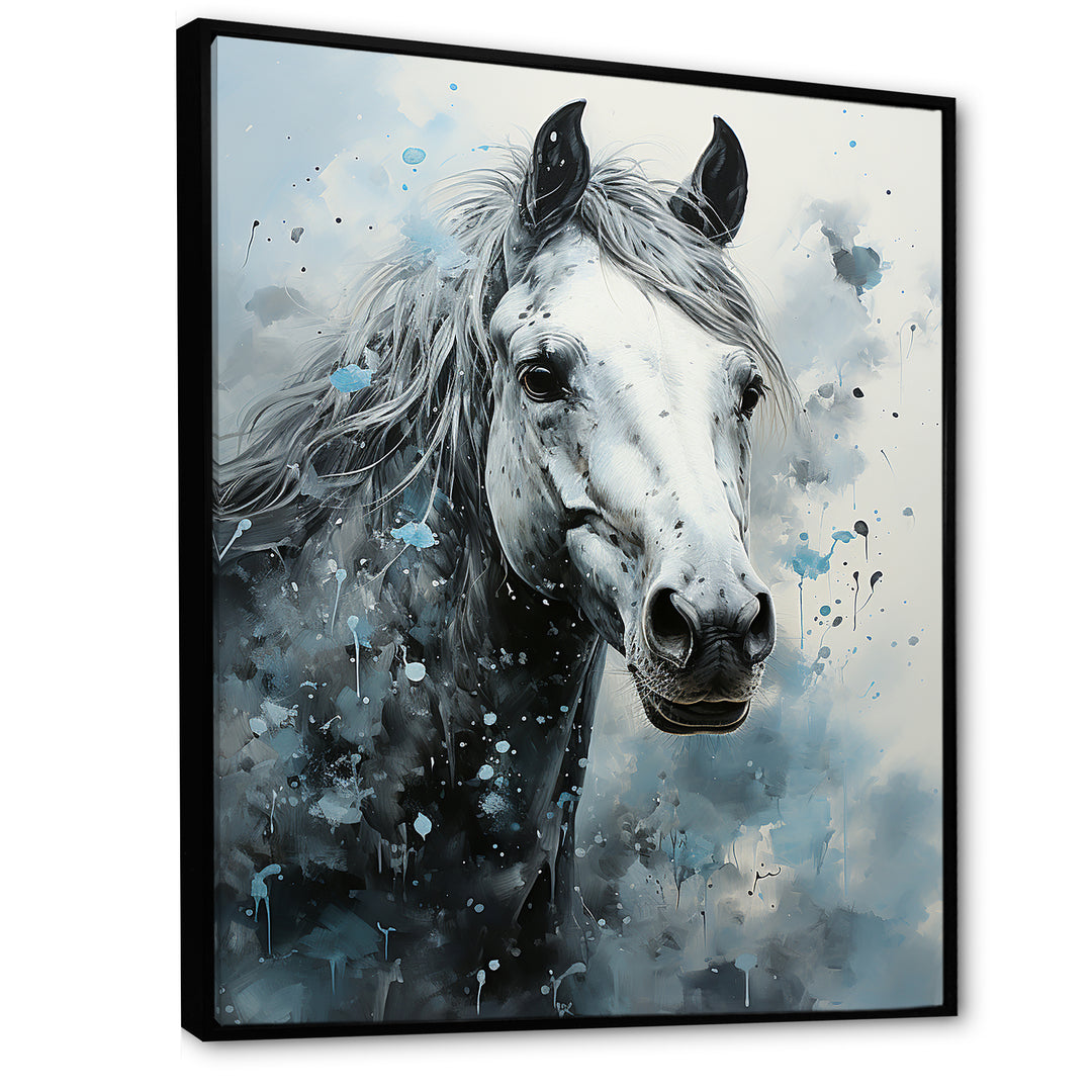 Surrealism Inspired Painting Showcasing A Horse - Gray Horse Wall Art