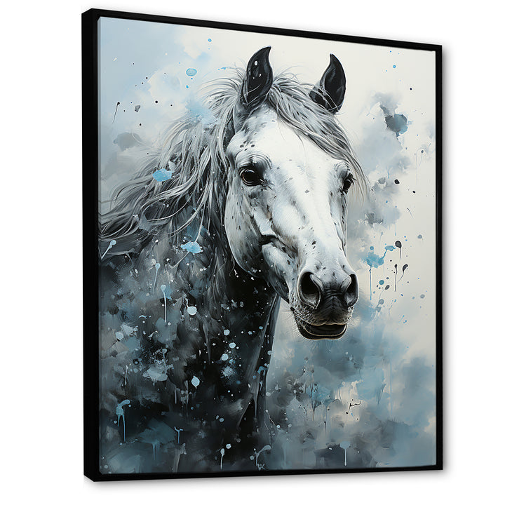 Surrealism Inspired Painting Showcasing A Horse - Gray Horse Wall Art