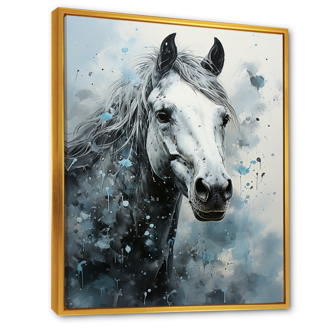 Surrealism Inspired Painting Showcasing A Horse - Gray Horse Wall Art