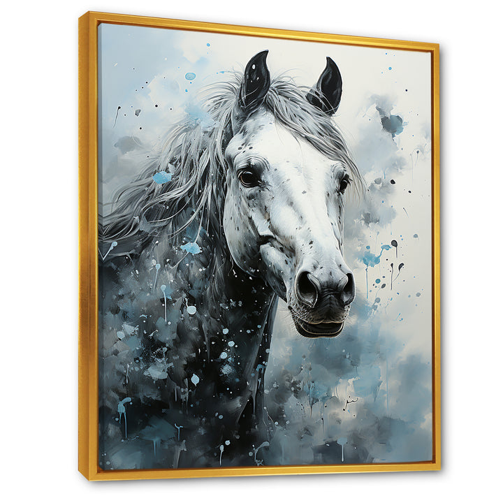 Surrealism Inspired Painting Showcasing A Horse - Gray Horse Wall Art
