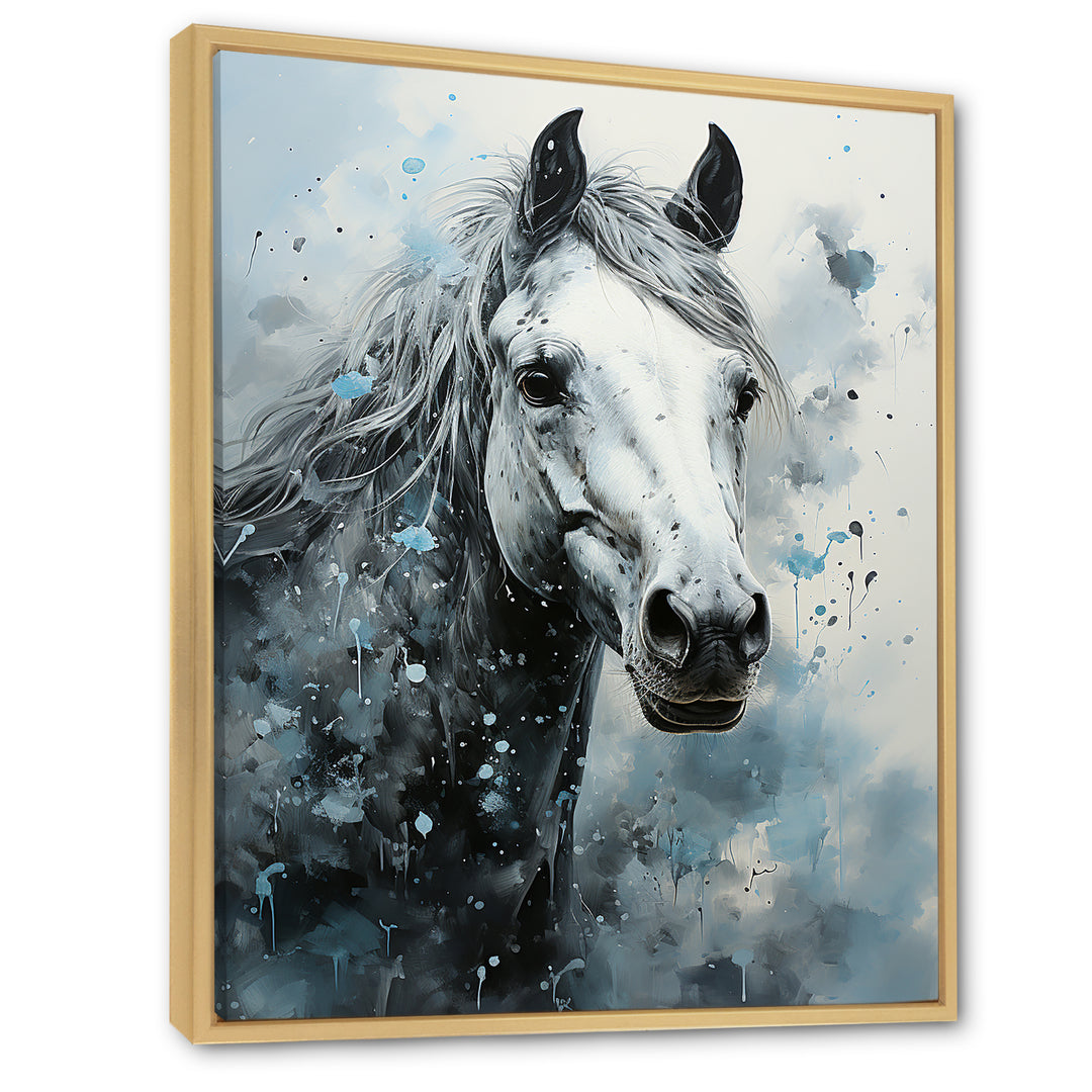 Surrealism Inspired Painting Showcasing A Horse - Gray Horse Wall Art