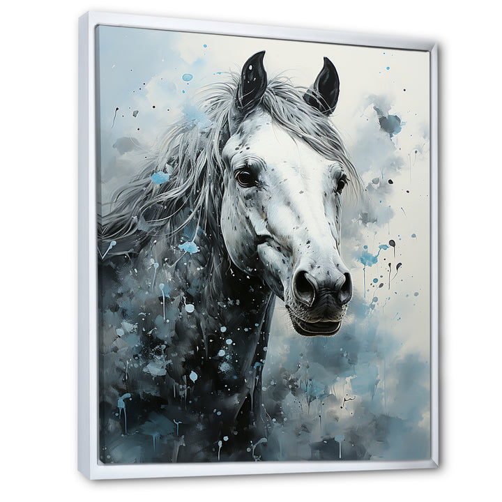 Surrealism Inspired Painting Showcasing A Horse - Gray Horse Wall Art