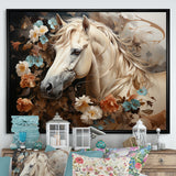 Blooming Horse Symbolism - Horse Framed Canvas Art