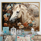 Blooming Horse Symbolism - Horse Framed Canvas Art
