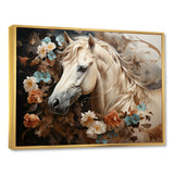 Blooming Horse Symbolism - Horse Framed Canvas Art