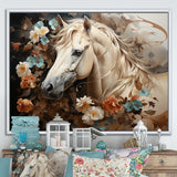 Blooming Horse Symbolism - Horse Framed Canvas Art