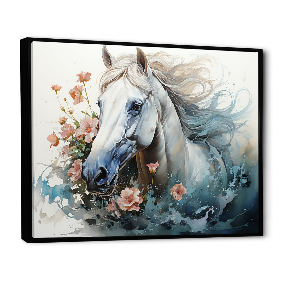 Watercolor Galloping Horse - Horse Canvas Wall Art