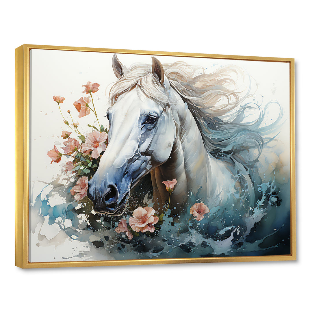 Watercolor Galloping Horse - Horse Canvas Wall Art