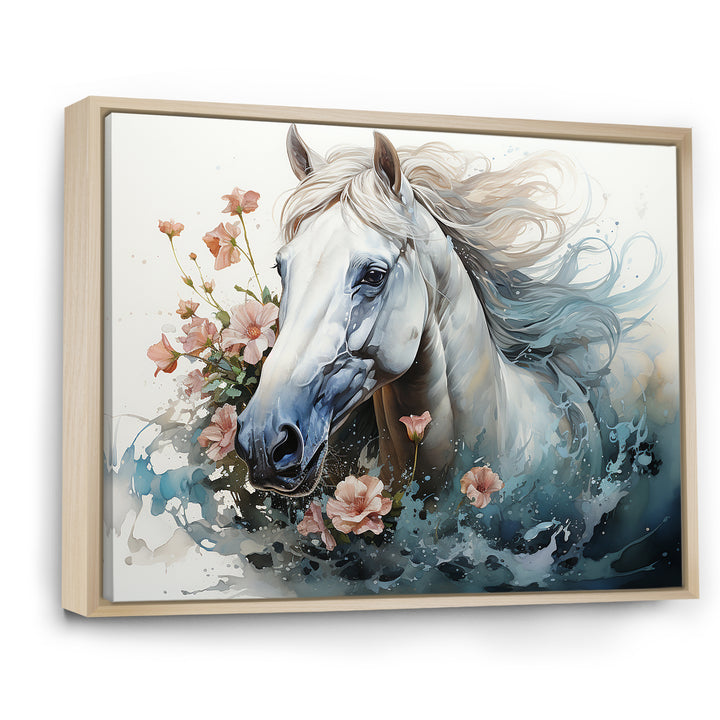 Watercolor Galloping Horse - Horse Canvas Wall Art