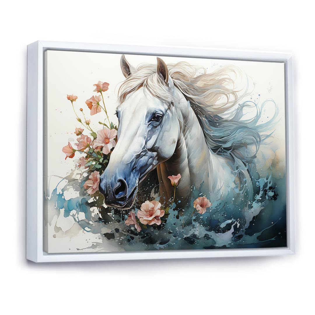 Watercolor Galloping Horse - Horse Canvas Wall Art