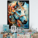 Whimsical Of A Flower Horse Cantering In Fog - Horse Wall Art Prints