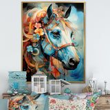 Whimsical Of A Flower Horse Cantering In Fog - Horse Wall Art Prints