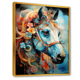 Whimsical Of A Flower Horse Cantering In Fog - Horse Wall Art Prints