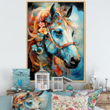 Whimsical Of A Flower Horse Cantering In Fog - Horse Wall Art Prints