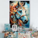 Whimsical Of A Flower Horse Cantering In Fog - Horse Wall Art Prints