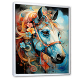 Whimsical Of A Flower Horse Cantering In Fog - Horse Wall Art Prints