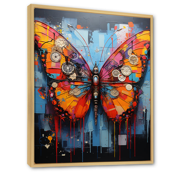 Street Art Colorful Butterfly - Multi-Color Butterfly Wall Art