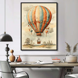 Classic Hot Air Balloon Charm I - Transportation Canvas Wall Art