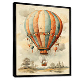 Classic Hot Air Balloon Charm I - Transportation Canvas Wall Art