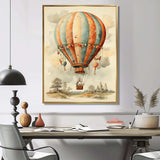 Classic Hot Air Balloon Charm I - Transportation Canvas Wall Art