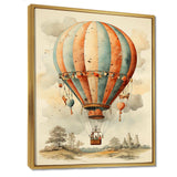 Classic Hot Air Balloon Charm I - Transportation Canvas Wall Art