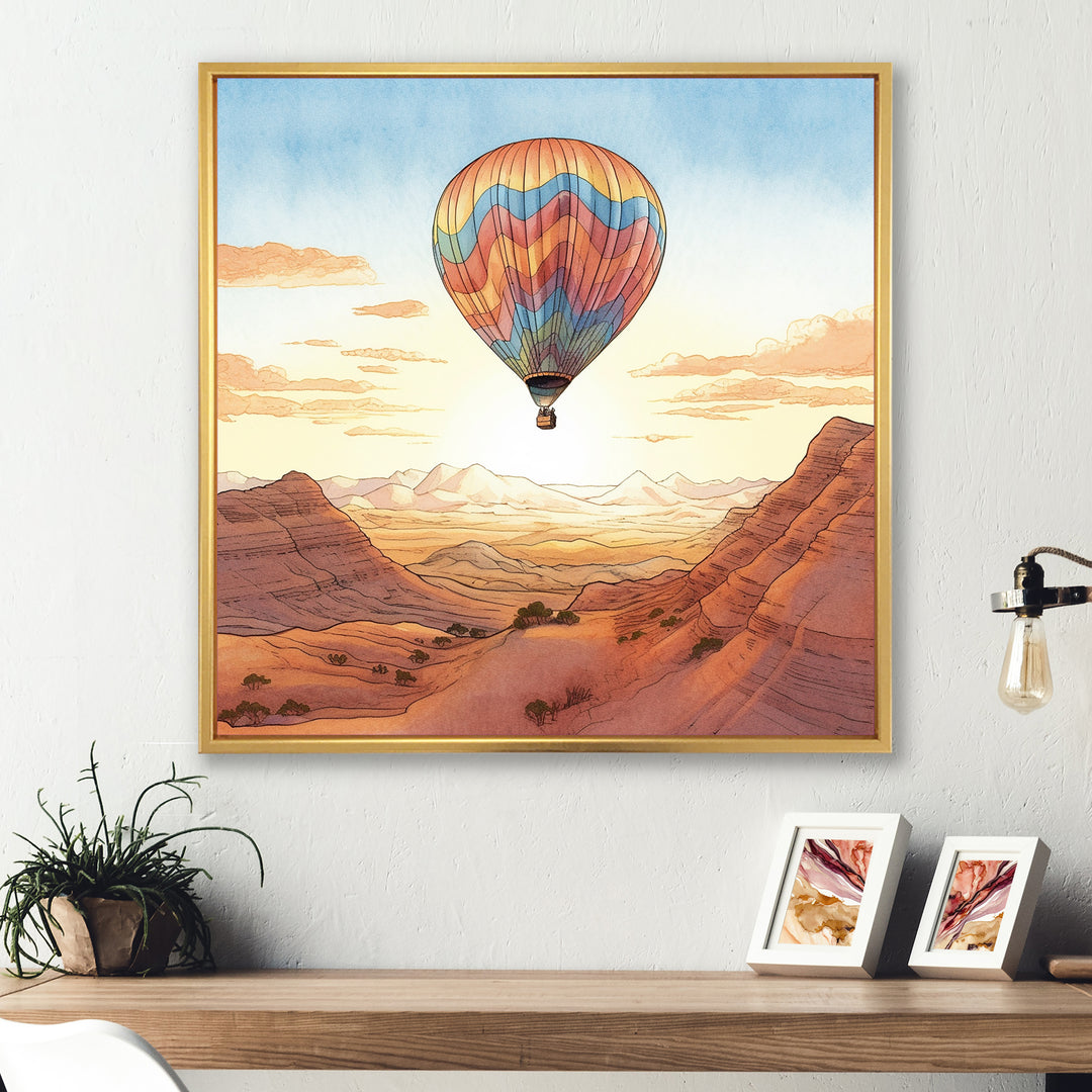 Floating Dessert Dreamscape Hot Air Balloon - Hot Air Balloon Canvas Wall Art