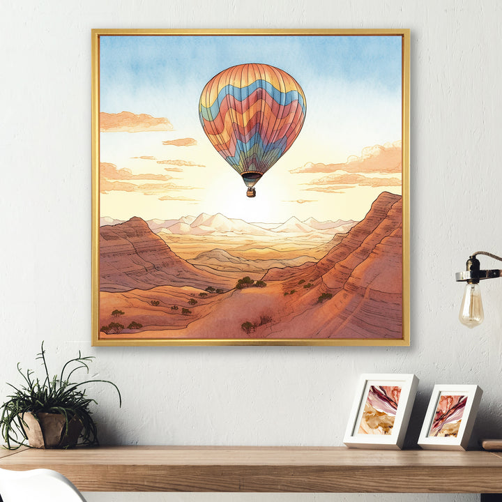 Floating Dessert Dreamscape Hot Air Balloon - Hot Air Balloon Canvas Wall Art