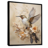 Fluttering Floral Hummingbird I - Animals Canvas Wall Art