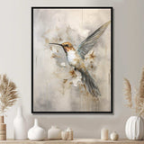 Fluttering Floral Hummingbird II - Animals Canvas Wall Art