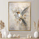 Fluttering Floral Hummingbird II - Animals Canvas Wall Art