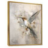 Fluttering Floral Hummingbird II - Animals Canvas Wall Art